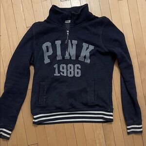 PINK Victoria's Secret Navy Cowl Neck Sweater